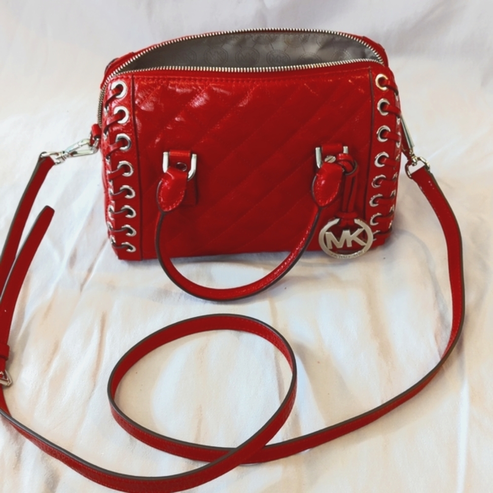 MICHAEL Michael Kors Red Quilted Speedy Bag